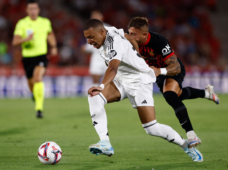 Kylian Mbappé jugó su primer partido de la liga española ante Mallorca