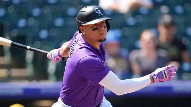 Yonathan Daza en la temporada pasada de MLB con Colorado Rockies