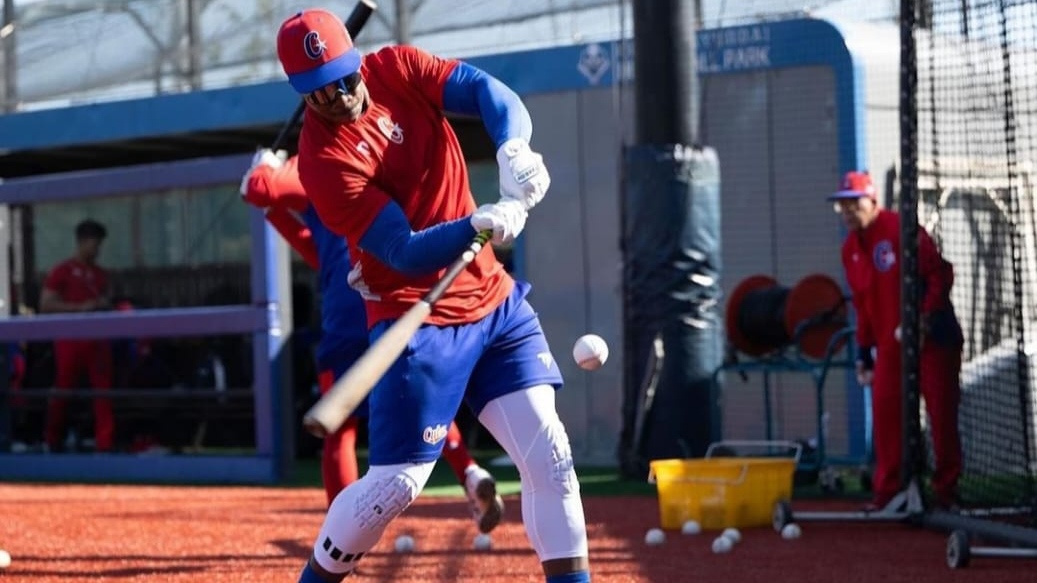 Lázaro Armenteros durante los entrenamientos del equipo Cuba