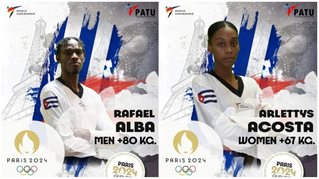 Rafael Alba y Arlettys Acosta serán dos de los taekwondocas que representarán a Cuba en París 2024
